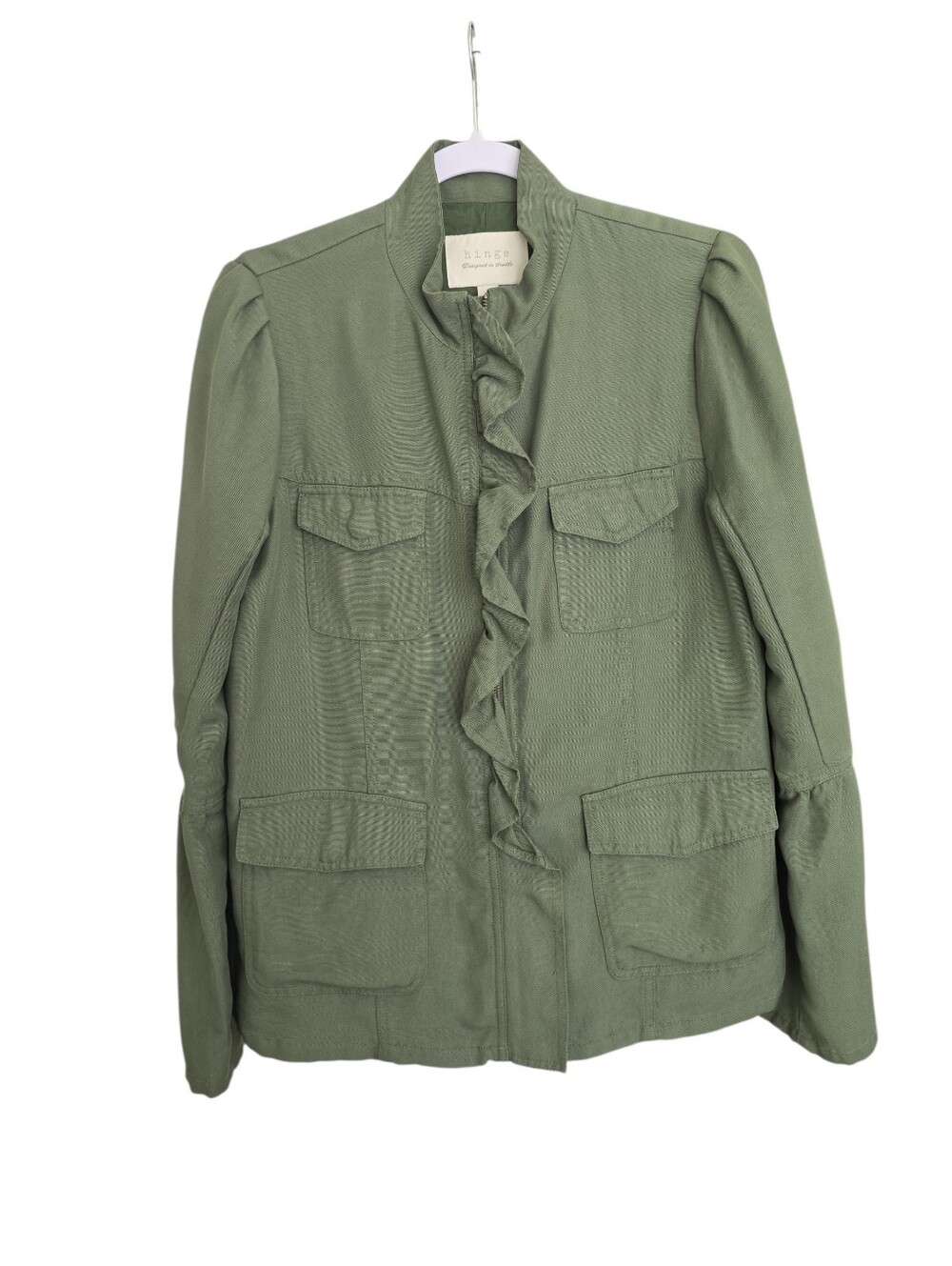 Hinge Designed In Seattle- Olive Green Jacket, Size M